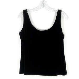 ALEX EVENINGS‎ Top Women M/L Black Velvet Sleeveless Whimsigoth Dark Fairy